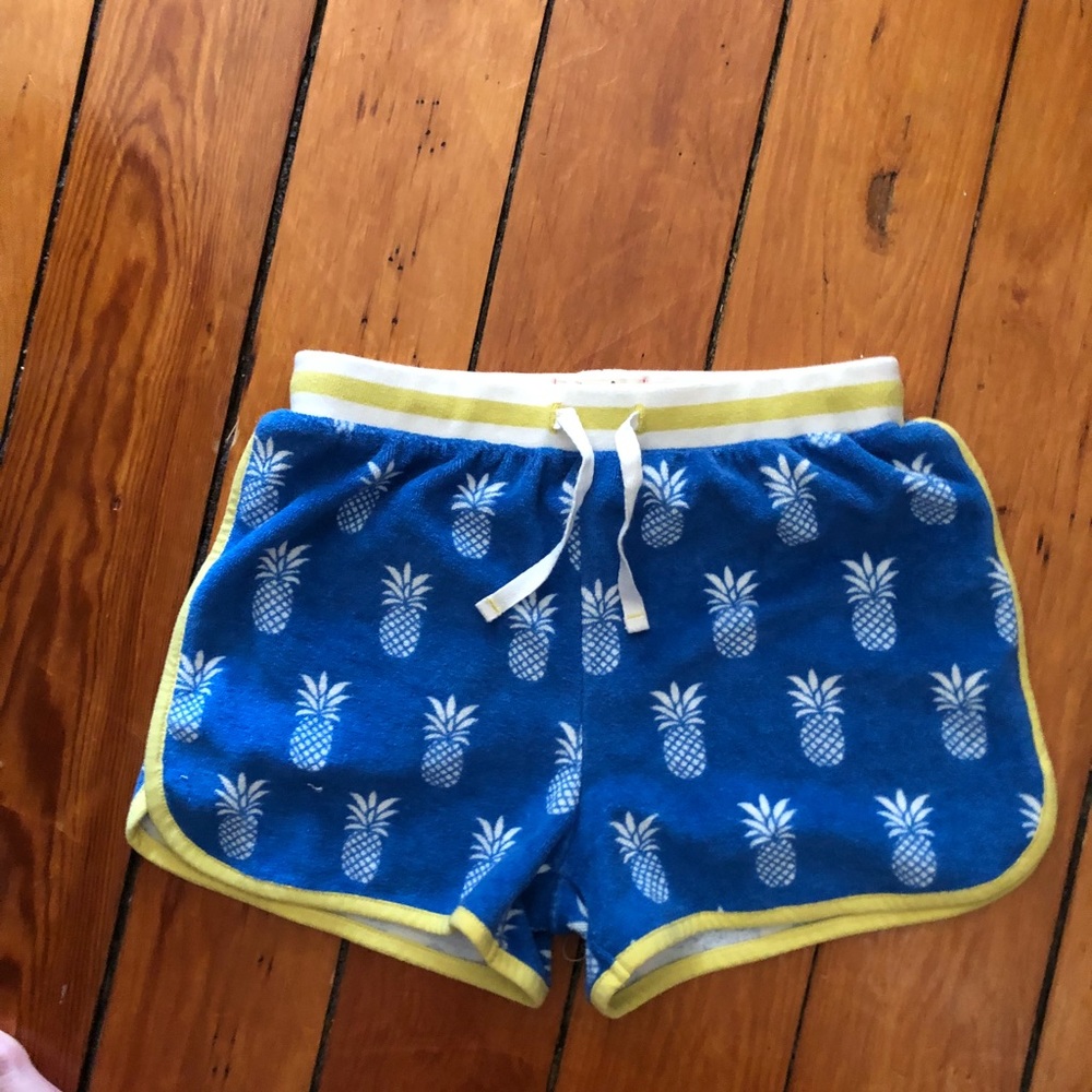 Mini boden pineapple towel shorts size 12